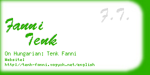 fanni tenk business card